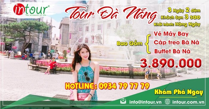 Tour Đà Nẵng - Bà Nà Hills bao gồm máy bay 3.890.000VNĐ (3 ngày 2 đêm) cho khách lẻ ghép đoàn